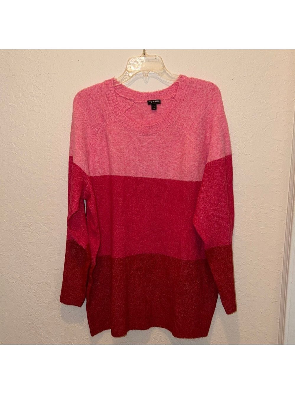 Torrid Colorblock Pink and Red Sweater